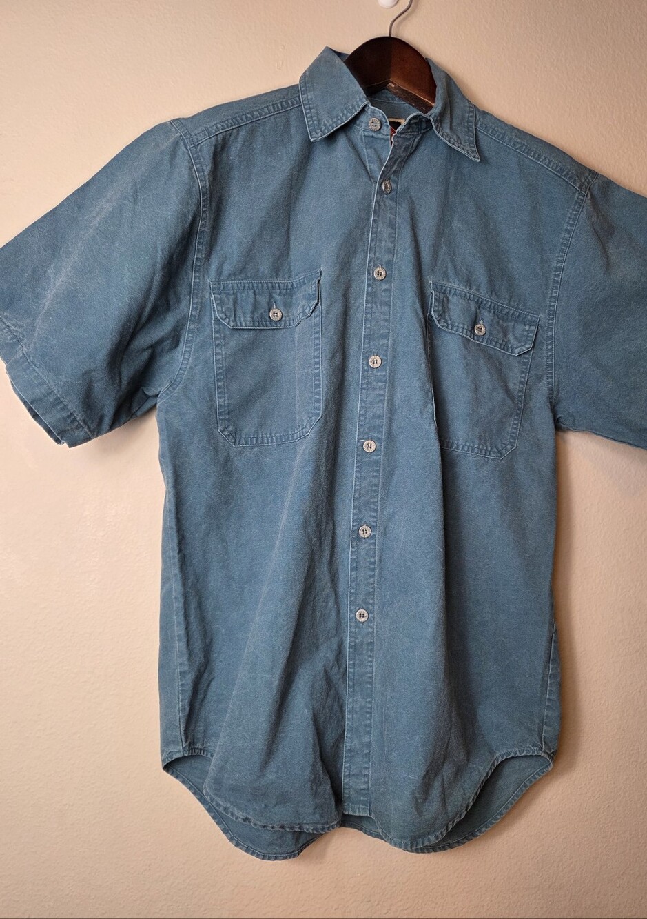 Australian Outback Collection Metal Button Shirt S Heavy Cotton Canvas Vintage
